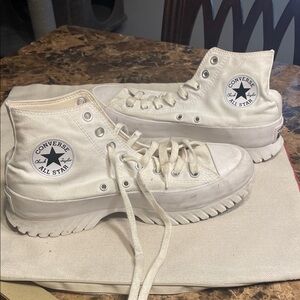 Converse Cream High-Top Sneakers
